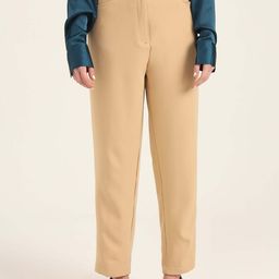 AMSWAN Women Smart Slim Fit High-Rise Trousers-image-83
