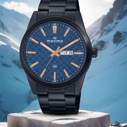 maxima Men Brass Dial & Stainless Steel Bracelet Style Straps Analogue Watch 71581CMGB-image-76