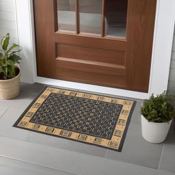 Kuber Industries 4-Pcs Maroon & Grey Cross Tee Rectangular Anti-Skid Doormats image 4