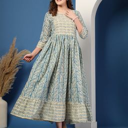 Pristyle Maternity Floral Printed Fit And Flare Ethnic Dress-image-59