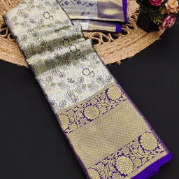 Mitera Woven Design Zari Pure Silk Kanjeevaram Saree-image-96