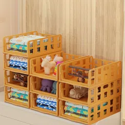 Kuber Industries Brown Set of 6 Reusable Drawer Organiser Organisers-48