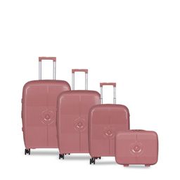 Polo Class Unisex Set Of 4 Textured Hard-Sided Trolley Suitcase With Vanity-1