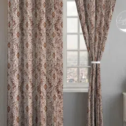 Lunar Days Set of 2 Room Darkening Eyelet Ring Long Door 9 Feet Curtains-14