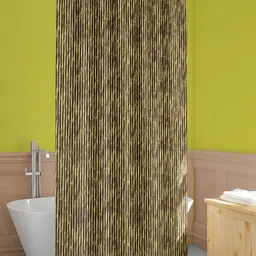 ArtzFolio Yellow & Brown Geometric Printed Waterproof Shower Curtain-image-57