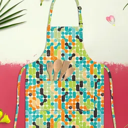 ArtzFolio Green & Blue Printed Cotton Apron-image-56