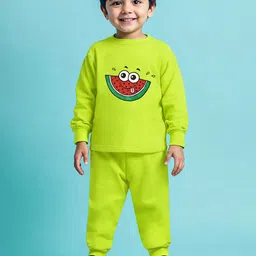 YK X Trampoline Kids Embroidered Round Neck Pure Cotton T-Shirt With Jogger-16