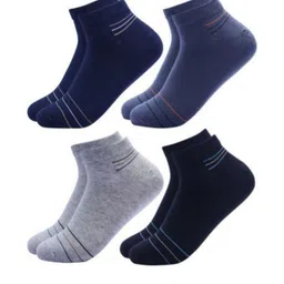 Akeeta Unisex Set Of 4 Striped Cotton Ankle Length Socks-picture-38