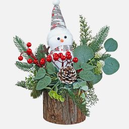 Little Surprise Box LLP Green & Red Wood Christmas Snowman Showpiece-image-47