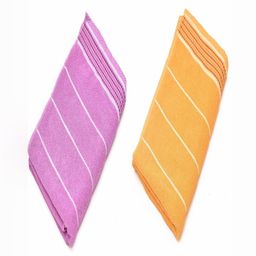 RRC Pink & Yellow 2 Pieces Striped 500 GSM Cotton Towel Set-picture-14