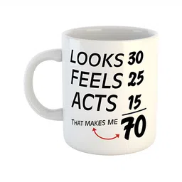 ARTBUG White Printed Ceramic Glossy Core Set of Cups and Mugs-4