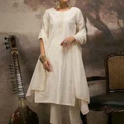 Anouk Women Self Design Kurta with Trouser & Dupatta-9
