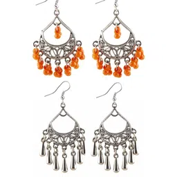 Creative Frogs Pack of 2 Silver Oxidized Earrings-12