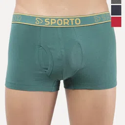 Sporto by Macho Pack Of 4 Combed Cotton Short Trunks-picture-46