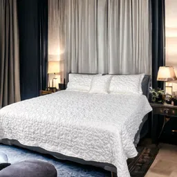 ERBA White Textured Cotton Double Bed Cover & 2 Pillow Covers-image-61
