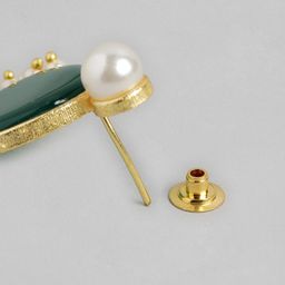 Anouk Gold Plated Beaded Teardrop Shaped Drop Earrings image 4
