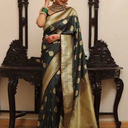 KALINI Woven Design Zari Silk Blend Banarasi Saree-image-57