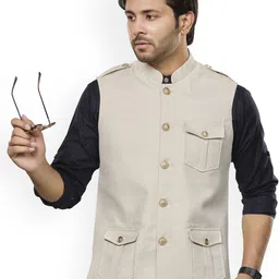 Authentics Woven Shoulder Loop Hunting Nehru Jacket image 3
