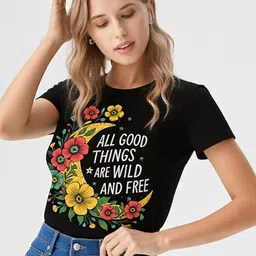 GAB Women Typography Printed Round Neck Cotton T-shirt-picture-38