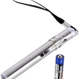 Portable Mini Flash Light Torches Stainless Steel LED Flashlight Round Moon Shape with Keychain Pen for Camping,Doctors,Dentist, Moon Light Torch-17