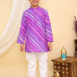 Superminis Boys Leheriya Printed Cotton Kurta with Pyjama-26