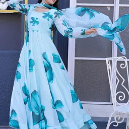 Jash Creation Floral Print Crepe Fit & Flare Maxi Dress-image-53