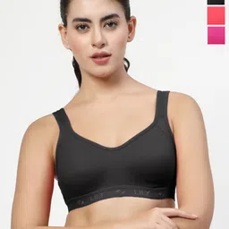 LILY Women Pack of 3 Strops555 Full Coverage Non Padded Sports Bra-picture-39