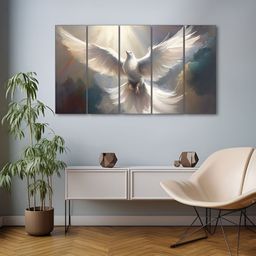 The Castle Decor White & Grey 5 Pieces Birds Wooden Wall Arts-picture-7