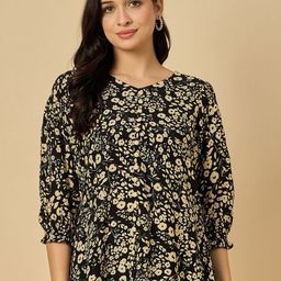 Azira Floral Print Puff Sleeve Top-image-11