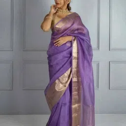 Lookmark Woven Design Zari Organza Saree-image-55