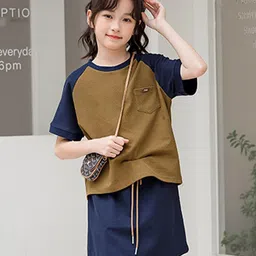 LULU & SKY Girls Colourblocked T-shirt With Shorts-picture-34