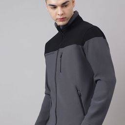 Richlook Men Colourblocked Mock Collar Sweatshirt image 3