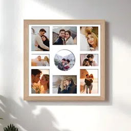Art Street Beige & White 9 Openings Wooden Wall Photo Frame-image-100