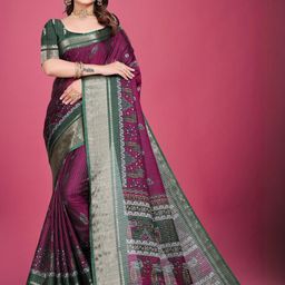 VS MALL Lavender Art Silk Sarees-image-60