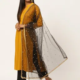 Studio Shringaar Embroidered Dupatta with Sequinned-0
