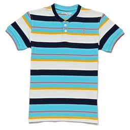 Gini and Jony Boys Striped Polo Collar Applique T-shirt-54