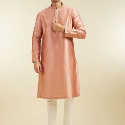 Diwas by Manyavar Geometric Woven Design Straight Kurta-image-24