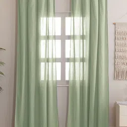 HOMEMONDE Green Set of 2 Sheer Window Curtain-29