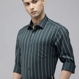 Arrow Pure Cotton Manhattan Slim Fit Vertical Striped Formal Shirt-picture-49