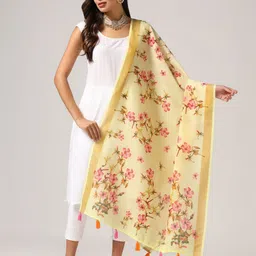 Kaizen TEXO FAB Ethnic Motifs Printed Linen Dupatta-7
