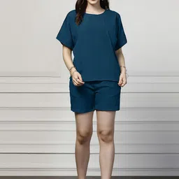 OMPAX Round Neck Top With Shorts Co-Ords-image-28