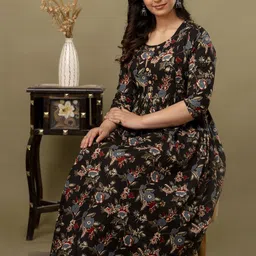 Tulsiram Printed Pure Cotton Midi Ethnic Dress-image-71