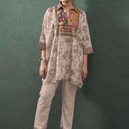 Anouk Printed Shirt Collar Neck Top With Trousers Co-Ords-picture-58