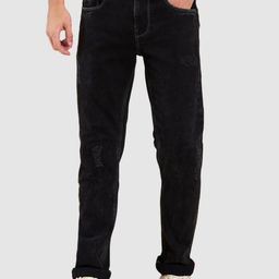 Being Human Men Classic Slim Fit Mildly Distressed Light Fade Stretchable Jeans-33