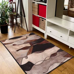 MODEFE Beige Abstract Anti-Skid Nylon Carpet-image-13