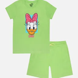 PROTEENS Girls Daisy Duck Printed Pure Cotton T-Shirt With Shorts-31