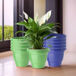 Kuber Industries Pack Of 10 Green & Blue Planters-27