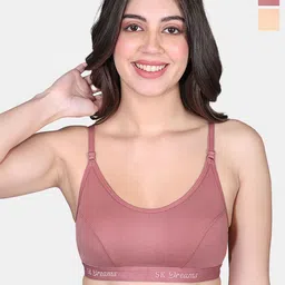 SKDREAMS Pack Of 2 Women Full Coverage Workout Bra-image-18