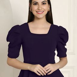 Mast & Harbour Puff Sleeve Peplum Top-picture-52
