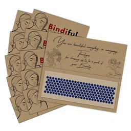 Comet Busters Set Of 10 Bindiful Traditional Round Bindis - Navy Blue-49